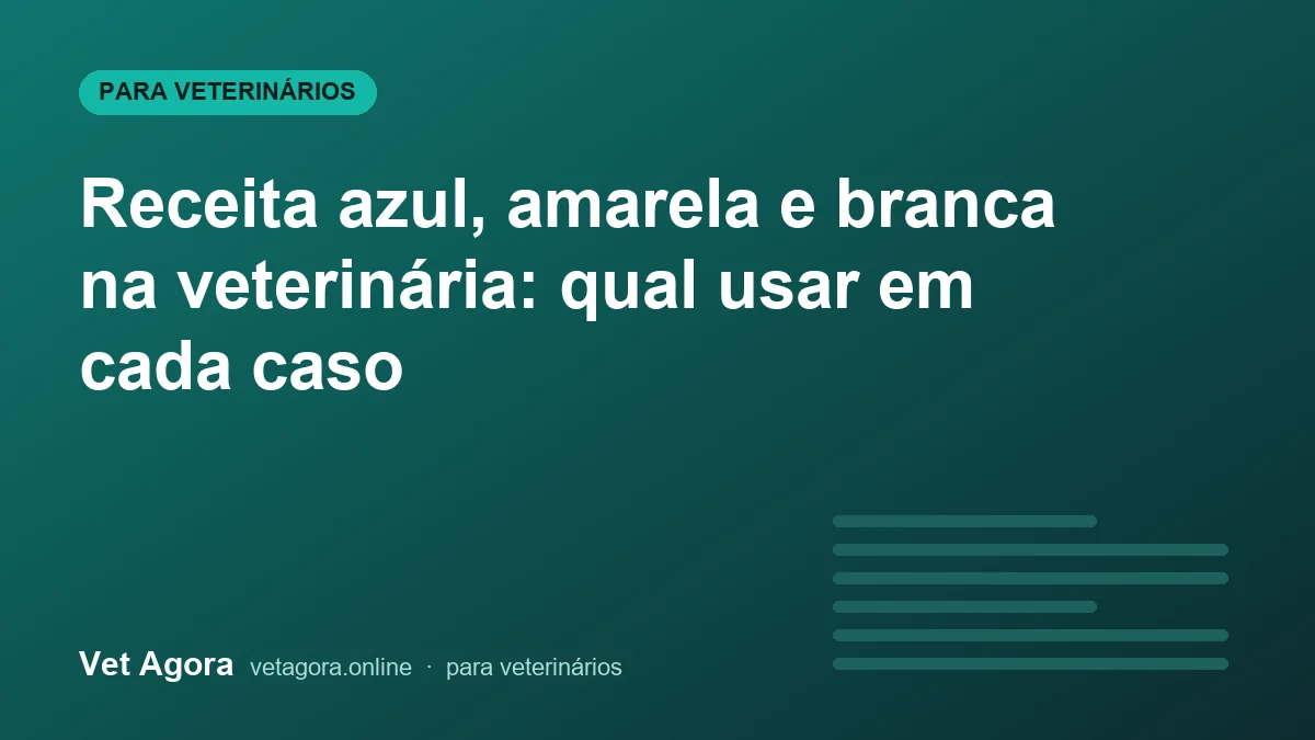 Capa do artigo: Receita azul, amarela e branca na veterinária: qual usar em cada caso