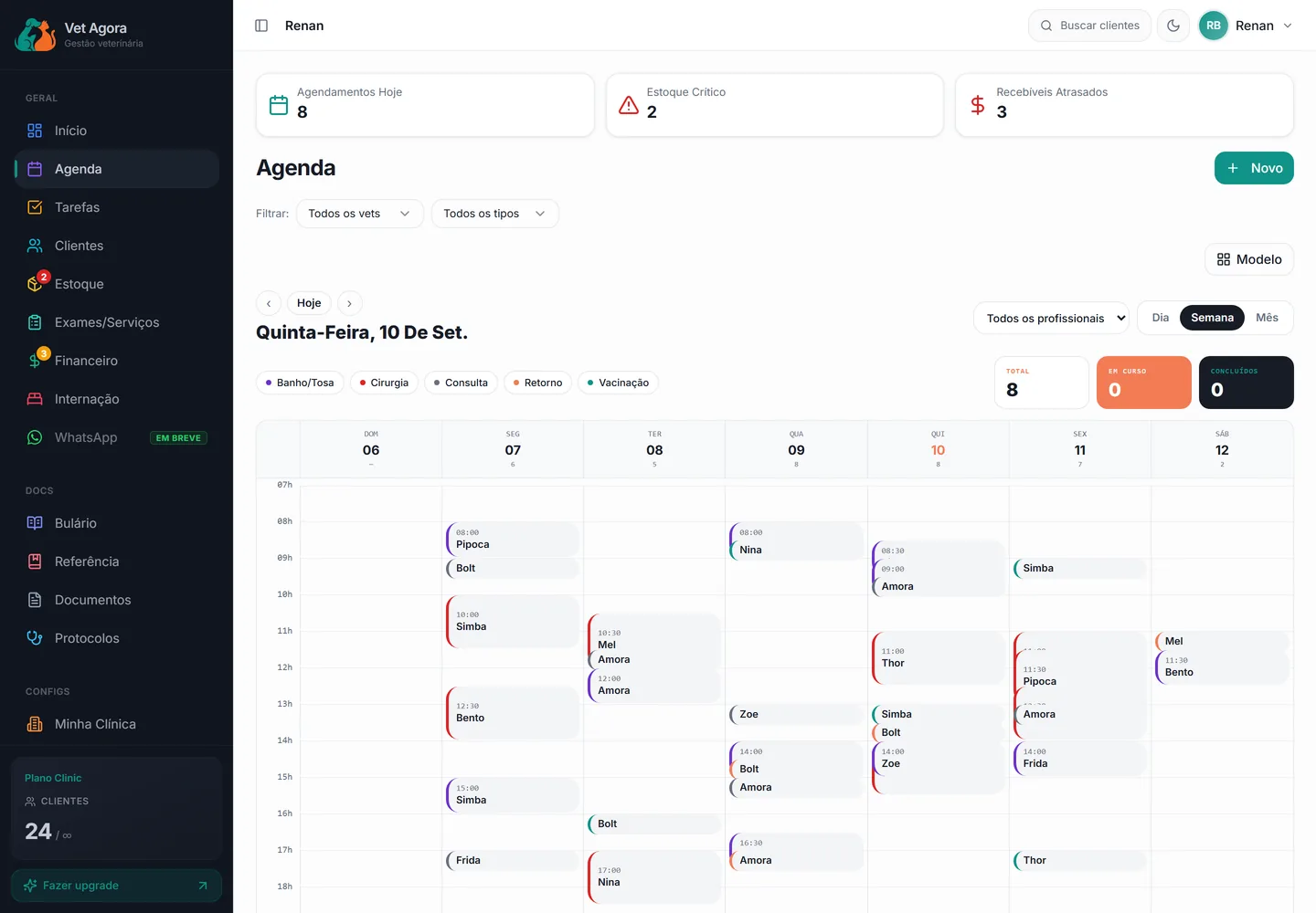 Modelo de agenda Denso no Vet Agora